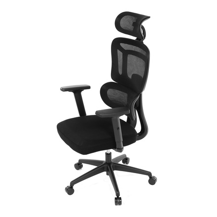 Kancelářská židle Autronic černá síťovina, posuvný opěrák, plastový kříž, kolečka na tvrdé podlahy, 4D područky (KA-Y358 BK) (14)