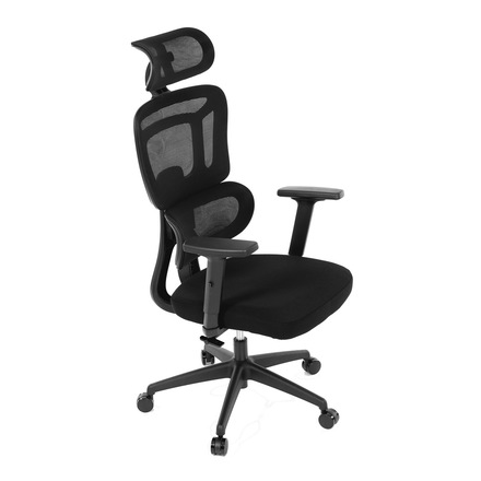 Kancelářská židle Autronic černá síťovina, posuvný opěrák, plastový kříž, kolečka na tvrdé podlahy, 4D područky (KA-Y358 BK) (22)