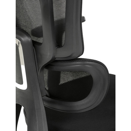 Kancelářská židle Autronic černá síťovina, posuvný opěrák, plastový kříž, kolečka na tvrdé podlahy, 4D područky (KA-Y358 BK) (37)