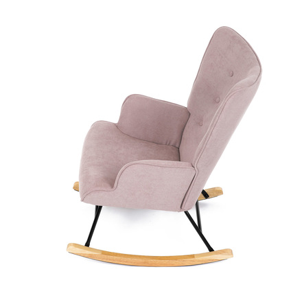 Houpací křeslo Autronic potah růžová látka, dřevěné nohy, masiv kaučukovník (AK-371 PINK2) (16)