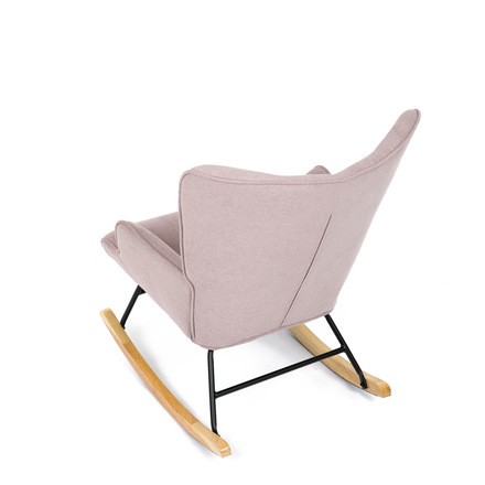 Houpací křeslo Autronic potah růžová látka, dřevěné nohy, masiv kaučukovník (AK-371 PINK2) (18)