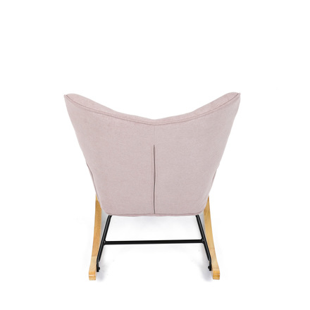 Houpací křeslo Autronic potah růžová látka, dřevěné nohy, masiv kaučukovník (AK-371 PINK2) (19)