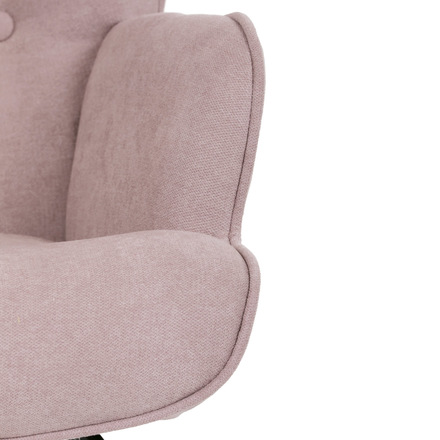 Houpací křeslo Autronic potah růžová látka, dřevěné nohy, masiv kaučukovník (AK-371 PINK2) (25)