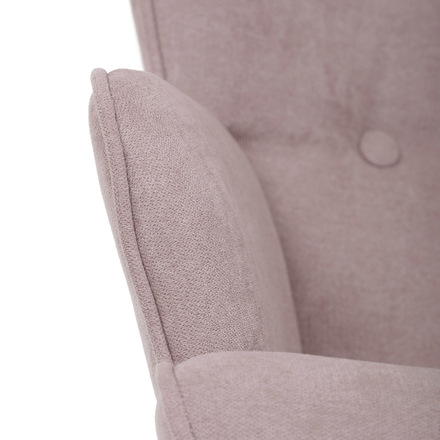 Houpací křeslo Autronic potah růžová látka, dřevěné nohy, masiv kaučukovník (AK-371 PINK2) (27)