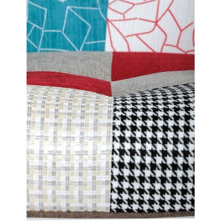 Houpací křeslo Autronic potah patchwork látka, dřevěné nohy, masiv kaučukovník (AK-374 PW2) (9)