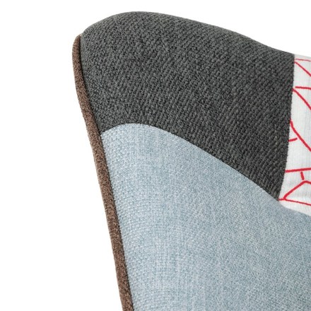 Houpací křeslo Autronic potah patchwork látka, dřevěné nohy, masiv kaučukovník (AK-374 PW2) (11)