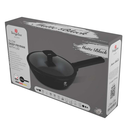 Pánev hluboká s poklicí s titanovým povrchem Berlingerhaus BH-8179 24 cm Matte Black Collection (1)