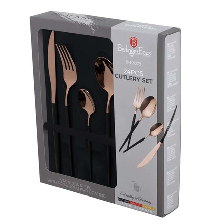Sada příborů Berlingerhaus BH-3073 24 ks nerez mirror Black Rose Collection (3)