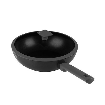 WOK pánev s poklicí s titanovým povrchem Berlingerhaus BH-8124 28 cm Antracit Collection (1)