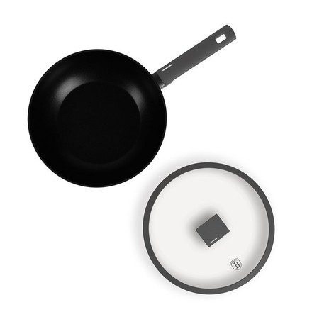 WOK pánev s poklicí s titanovým povrchem Berlingerhaus BH-8124 28 cm Antracit Collection (5)