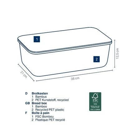 Chlebník Kela KL-12638 Apart plast / dřevo bílá (2)