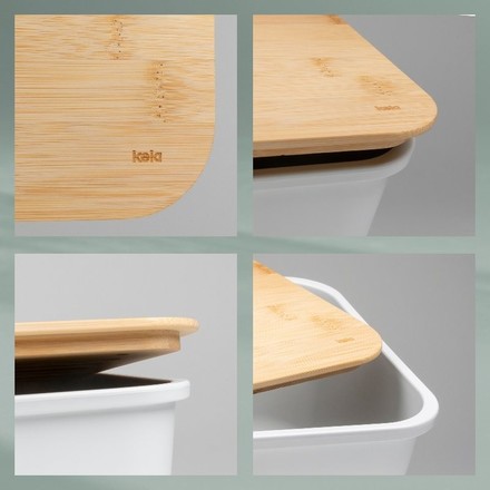 Chlebník Kela KL-12638 Apart plast / dřevo bílá (4)