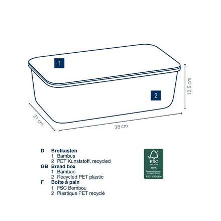 Chlebník Kela KL-12637 Apart plast světle šedý (2)