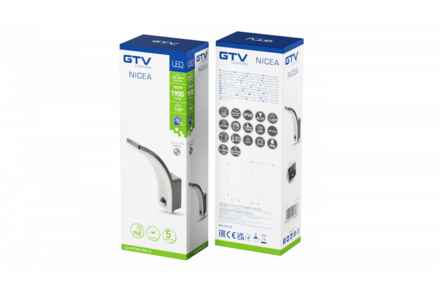 Venkovní nástěnné svítidlo GTV NICEA (9600215) 10W, 1900lm, 4000K, čidlo (2)