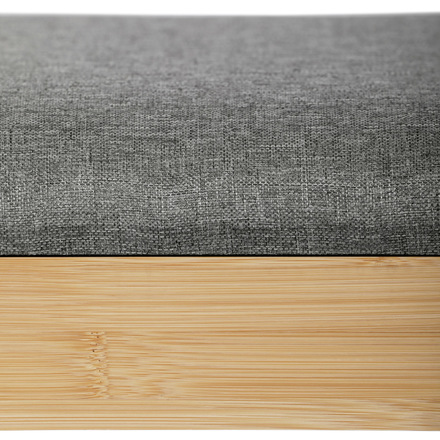 Botník / taburet Autronic Botník / taburet, police, masiv bambus, přírodní odstín, šedá látka (DR-N1016 GREY2) (12)