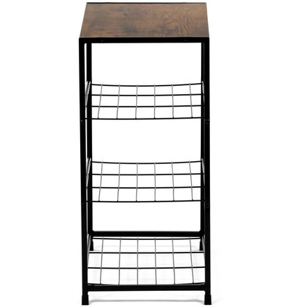 Botník Autronic Botník, 3 police, MDF, dekor staré dřevo sonoma, černý kov (GD-414 OLW) (1)