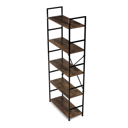 Regál Autronic Regál, 5 polic, dekor staré dřevo, MDF, černý lak (GD-225 OLW) (15)