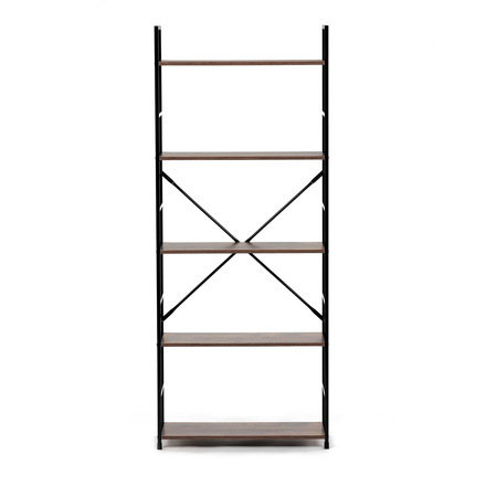 Regál Autronic Regál, 5 polic, dekor staré dřevo, MDF, černý lak (GD-225 OLW) (1)