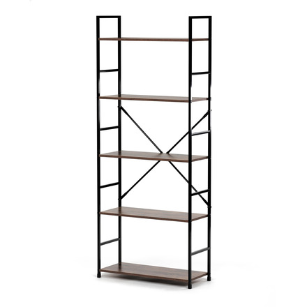 Regál Autronic Regál, 5 polic, dekor staré dřevo, MDF, černý lak (GD-225 OLW) (2)