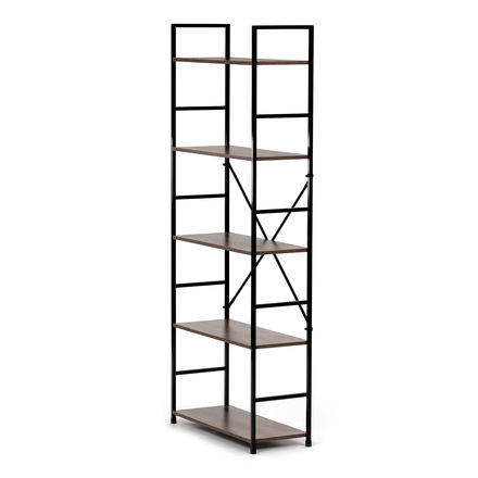 Regál Autronic Regál, 5 polic, dekor staré dřevo, MDF, černý lak (GD-225 OLW) (3)