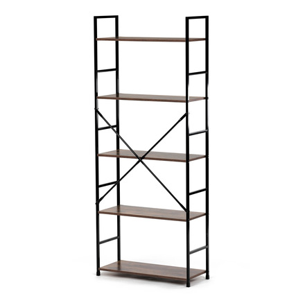 Regál Autronic Regál, 5 polic, dekor staré dřevo, MDF, černý lak (GD-225 OLW) (8)