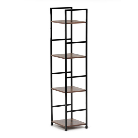 Regál Autronic Regál, 4 police, dekor staré dřevo, MDF, černý lak (GD-214 OLW) (9)