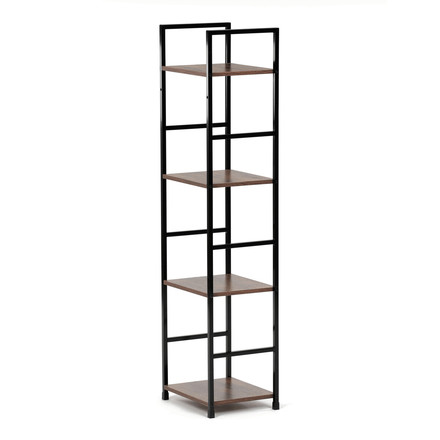 Regál Autronic Regál, 4 police, dekor staré dřevo, MDF, černý lak (GD-214 OLW) (9)