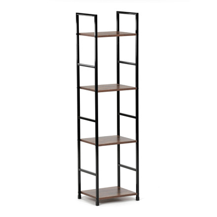 Regál Autronic Regál, 4 police, dekor staré dřevo, MDF, černý lak (GD-214 OLW) (12)