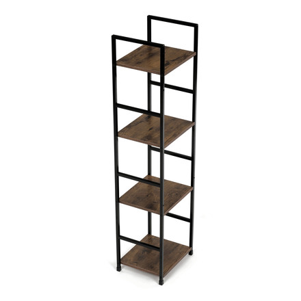 Regál Autronic Regál, 4 police, dekor staré dřevo, MDF, černý lak (GD-214 OLW) (17)