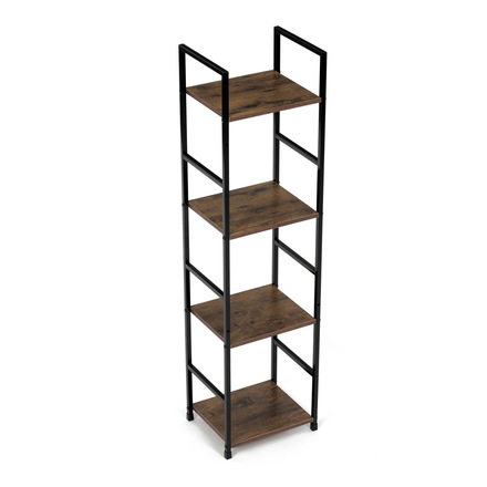 Regál Autronic Regál, 4 police, dekor staré dřevo, MDF, černý lak (GD-214 OLW) (18)