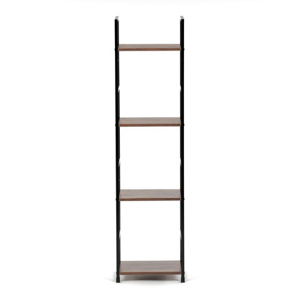 Regál Autronic Regál, 4 police, dekor staré dřevo, MDF, černý lak (GD-214 OLW) (1)