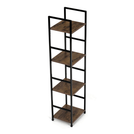 Regál Autronic Regál, 4 police, dekor staré dřevo, MDF, černý lak (GD-214 OLW) (23)
