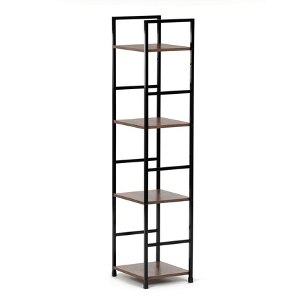Regál Autronic Regál, 4 police, dekor staré dřevo, MDF, černý lak (GD-214 OLW) (3)