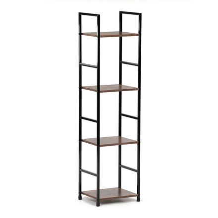 Regál Autronic Regál, 4 police, dekor staré dřevo, MDF, černý lak (GD-214 OLW) (6)