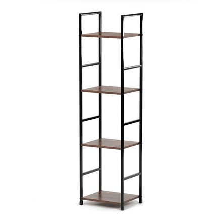 Regál Autronic Regál, 4 police, dekor staré dřevo, MDF, černý lak (GD-214 OLW) (8)