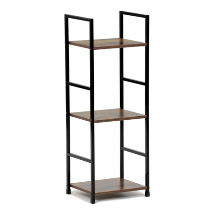 Regál Autronic Regál, 3 police, dekor staré dřevo, MDF, černý lak (GD-213 OLW) (12)