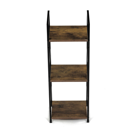 Regál Autronic Regál, 3 police, dekor staré dřevo, MDF, černý lak (GD-213 OLW) (13)