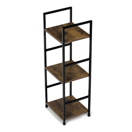 Regál Autronic Regál, 3 police, dekor staré dřevo, MDF, černý lak (GD-213 OLW) (15)