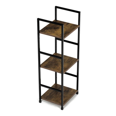 Regál Autronic Regál, 3 police, dekor staré dřevo, MDF, černý lak (GD-213 OLW) (17)