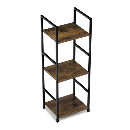 Regál Autronic Regál, 3 police, dekor staré dřevo, MDF, černý lak (GD-213 OLW) (18)