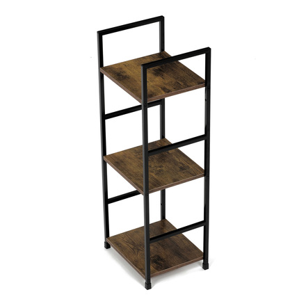 Regál Autronic Regál, 3 police, dekor staré dřevo, MDF, černý lak (GD-213 OLW) (21)