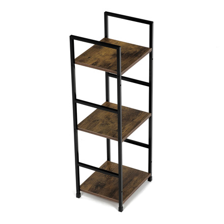 Regál Autronic Regál, 3 police, dekor staré dřevo, MDF, černý lak (GD-213 OLW) (23)