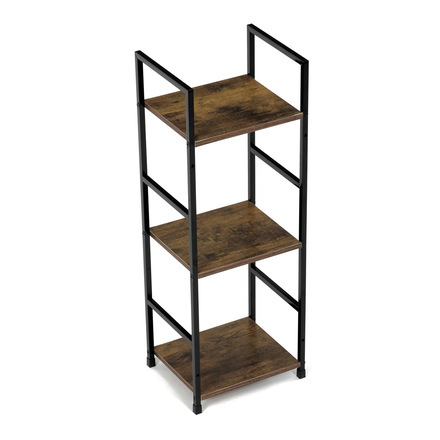 Regál Autronic Regál, 3 police, dekor staré dřevo, MDF, černý lak (GD-213 OLW) (24)