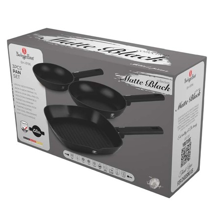 Sada pánví s titanovým povrchem Berlingerhaus BH-8196 3 ks Matte Black Collection (1)