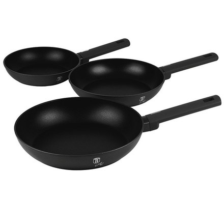 Sada pánví s titanovým povrchem Berlingerhaus BH-8195 3 ks Matte Black Collection