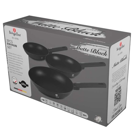 Sada pánví s titanovým povrchem Berlingerhaus BH-8195 3 ks Matte Black Collection (1)