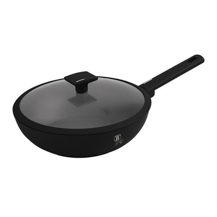 WOK pánev s poklicí s titanovým povrchem Berlingerhaus BH-8181 28 cm Matte Black Collection