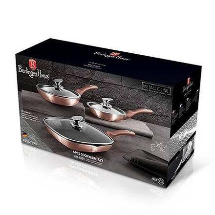 Sada pánví s mramorovým povrchem Berlingerhaus BH-6195 6 ks Rosegold Metallic Line (1)