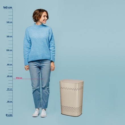 Koš na prádlo Kela KL-23968 sedací  Malaga kov béžový 39,5x29,5x57,5cm (2)