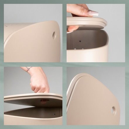 Koš na prádlo Kela KL-23968 sedací  Malaga kov béžový 39,5x29,5x57,5cm (4)